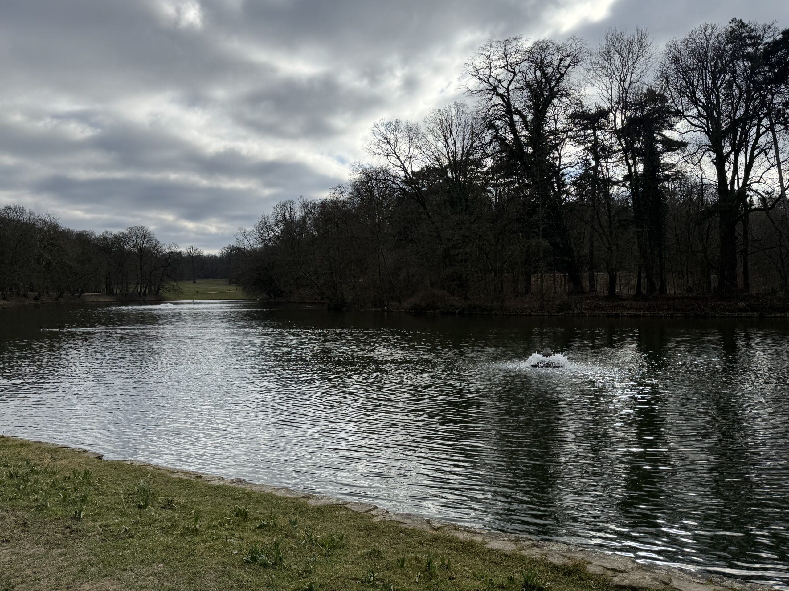 View across the lake in the Bois de la Cambre, Brussels, Belgium